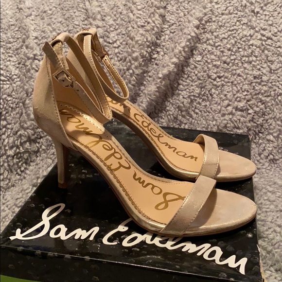Sam Edelman | Shoes | Sam Edelman Patti Ankle Strap Heels Nude 7 Wide |  Poshmark